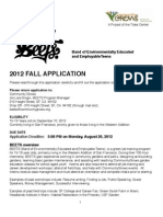 BEETS FALL 2012 Application