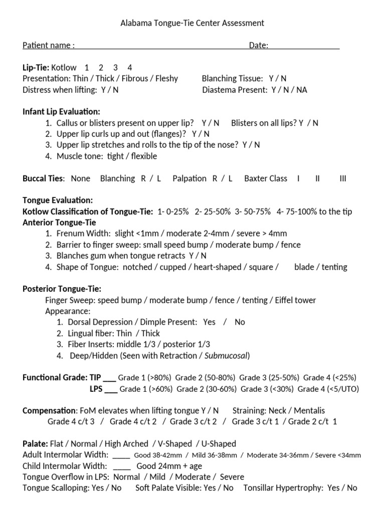 ATTC Any Age Assessment Sheet | PDF