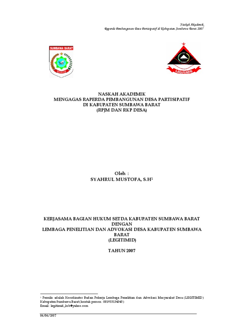Naskah Akademik Rpjmd Desa
