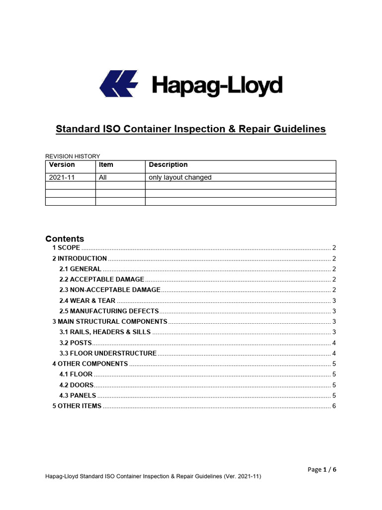 00.-Standard Container Inspection Criteria - 2021 | PDF