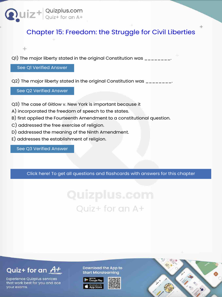 The Major Liberty Stated in The Original Constitution Was | PDF