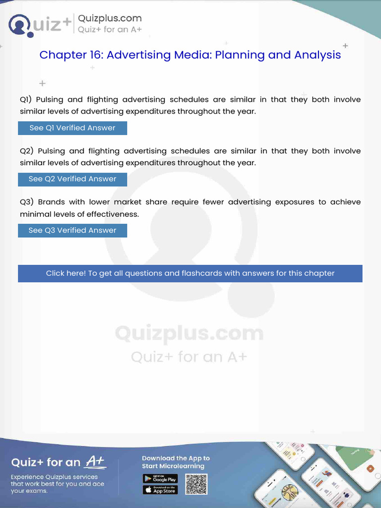 Pulsing and Flighting Advertising Schedules Are Similar in That They ...