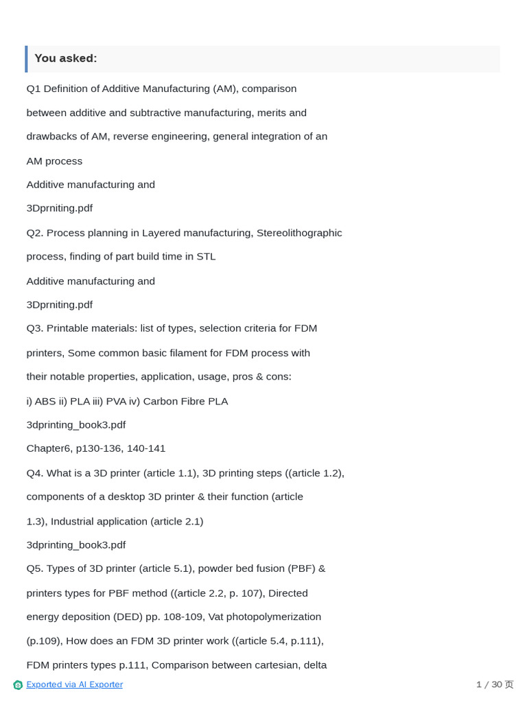 Additive Manufacturing Questions Answered | PDF | 3 D Printing ...