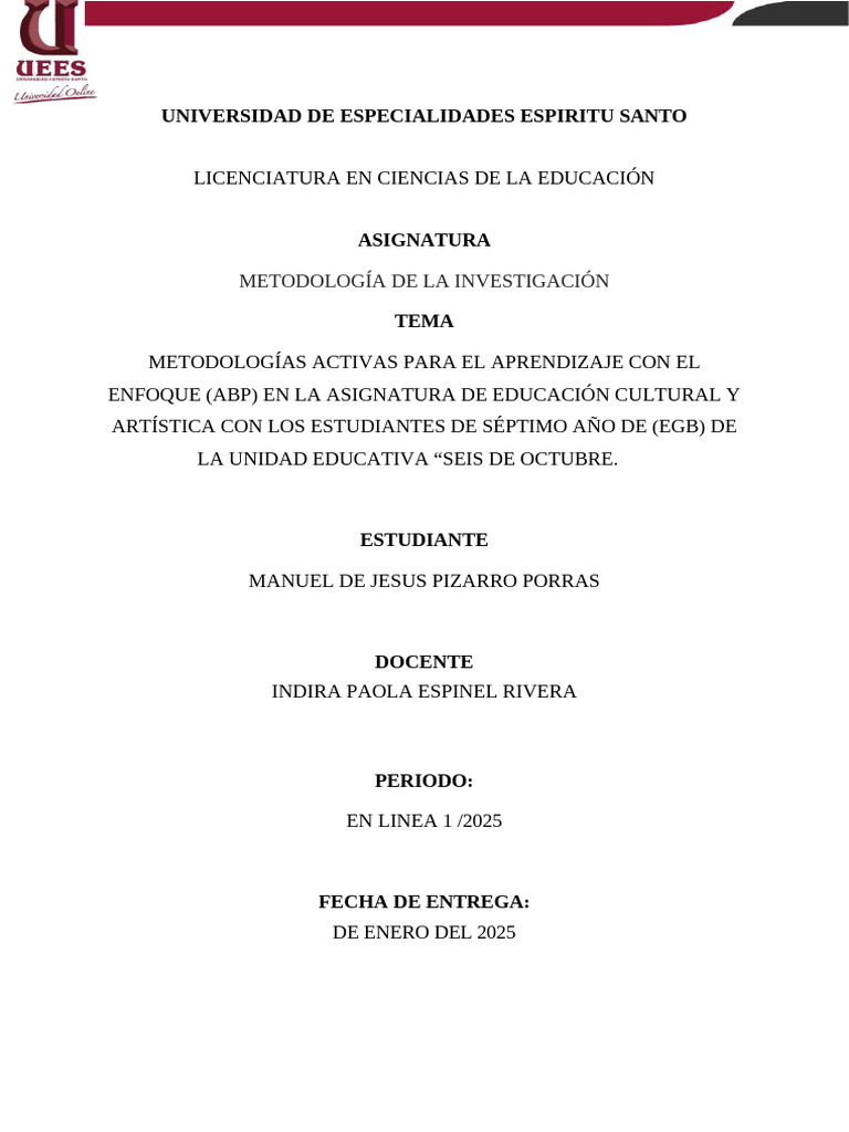 METODOLOGÍAS ACTIVAS PARA EL APRENDIZAJE CON EL ENFOQUE (ABP) EN LA ...