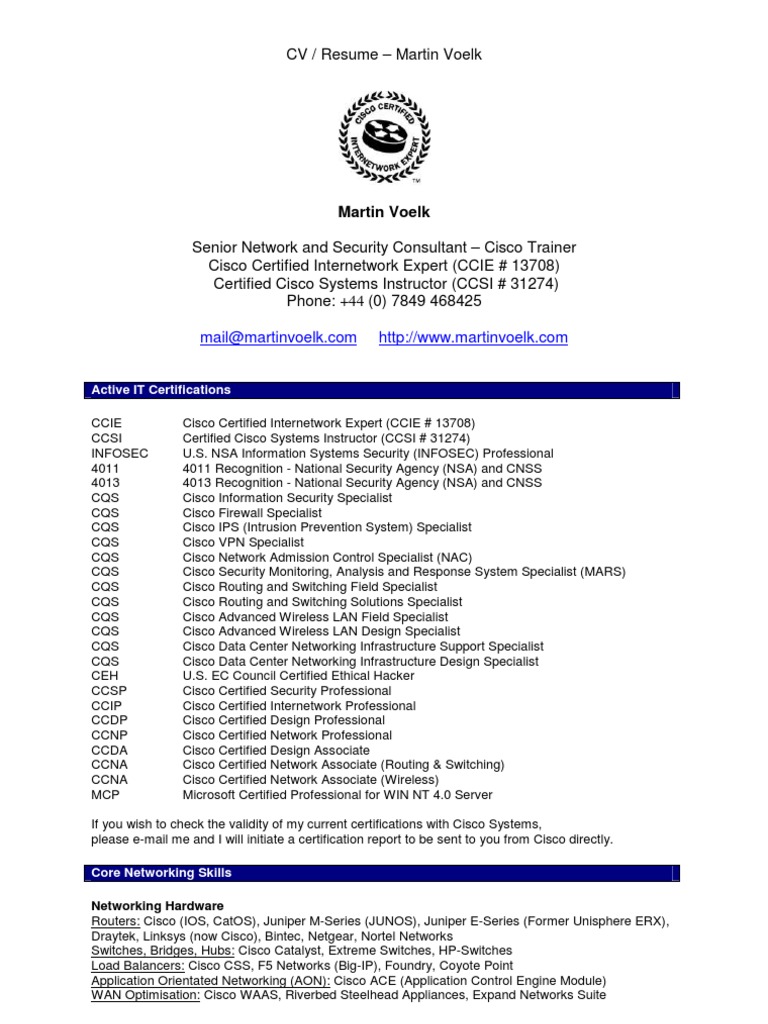 Network engineer cv pdf picture