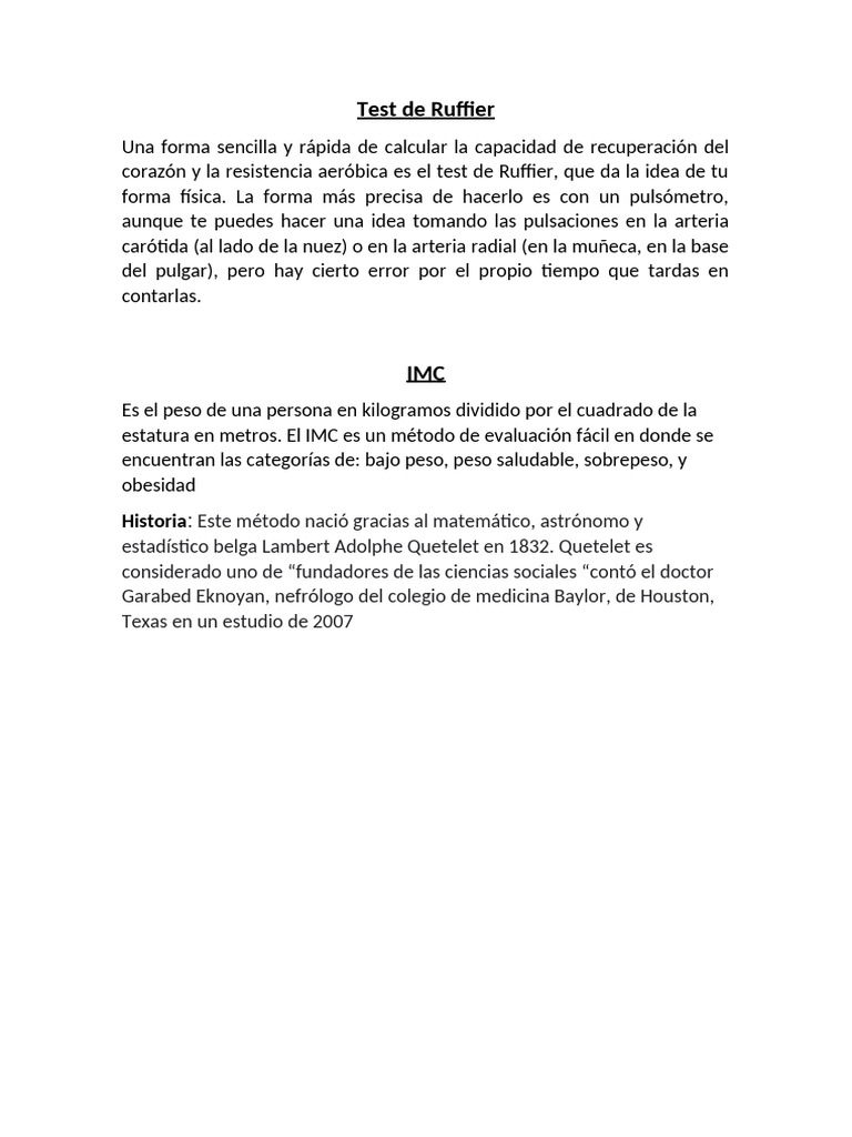 Test de Ruffier | PDF