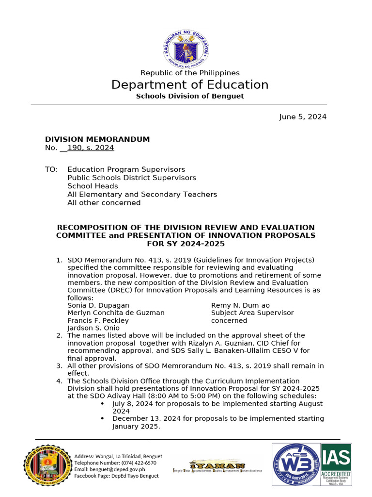 MEMO Innovation Proposals | PDF