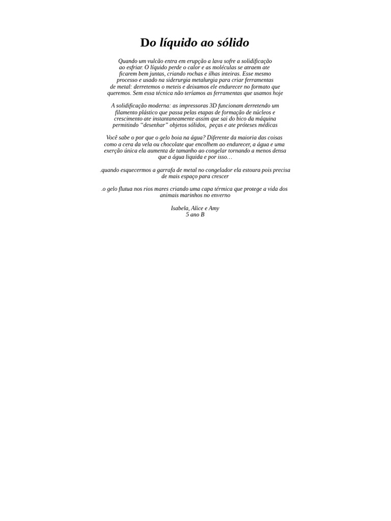 Do Liquido Ao Sólido | PDF