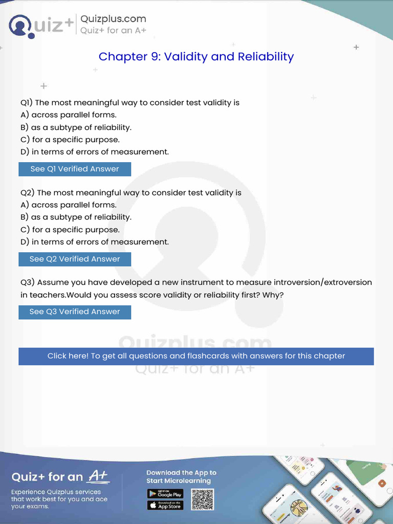 The Most Meaningful Way To Consider Test Validity Is | PDF ...