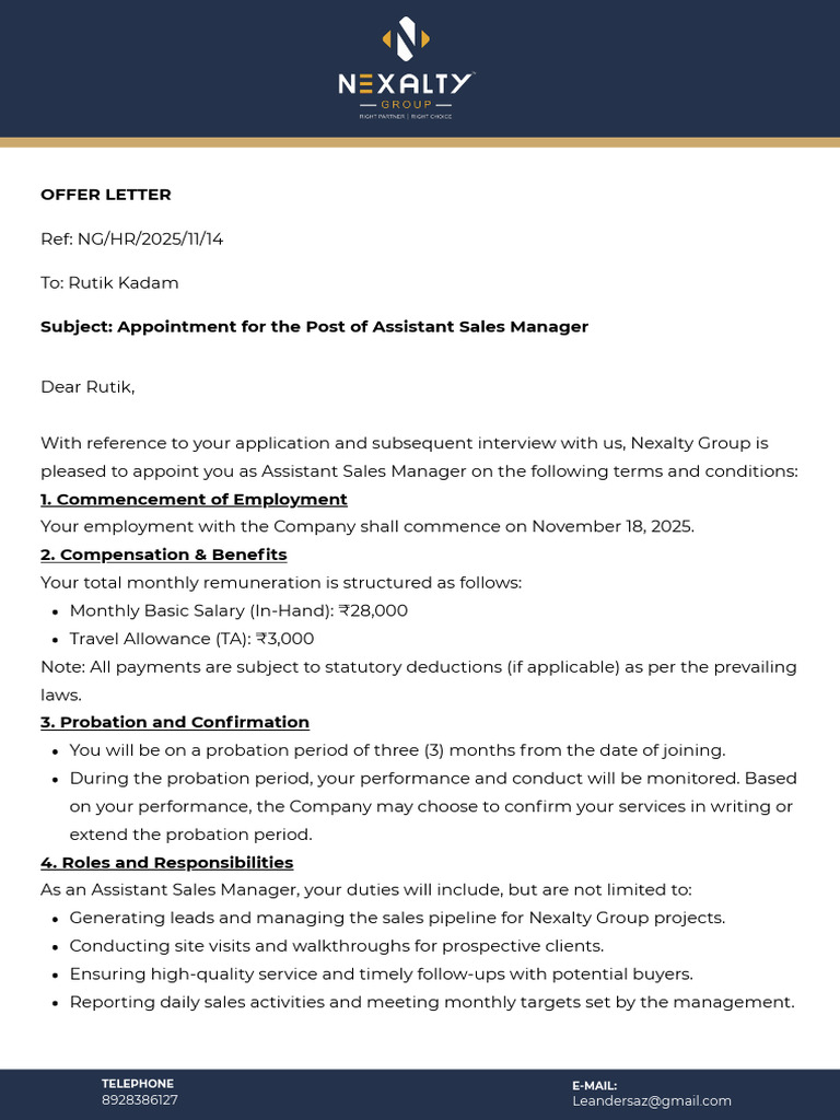 Offer Letter | PDF