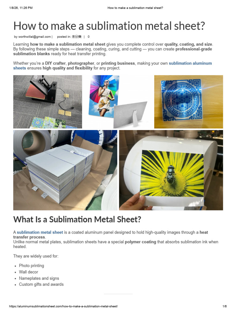 How To Make A Sublimation Metal Sheet | PDF