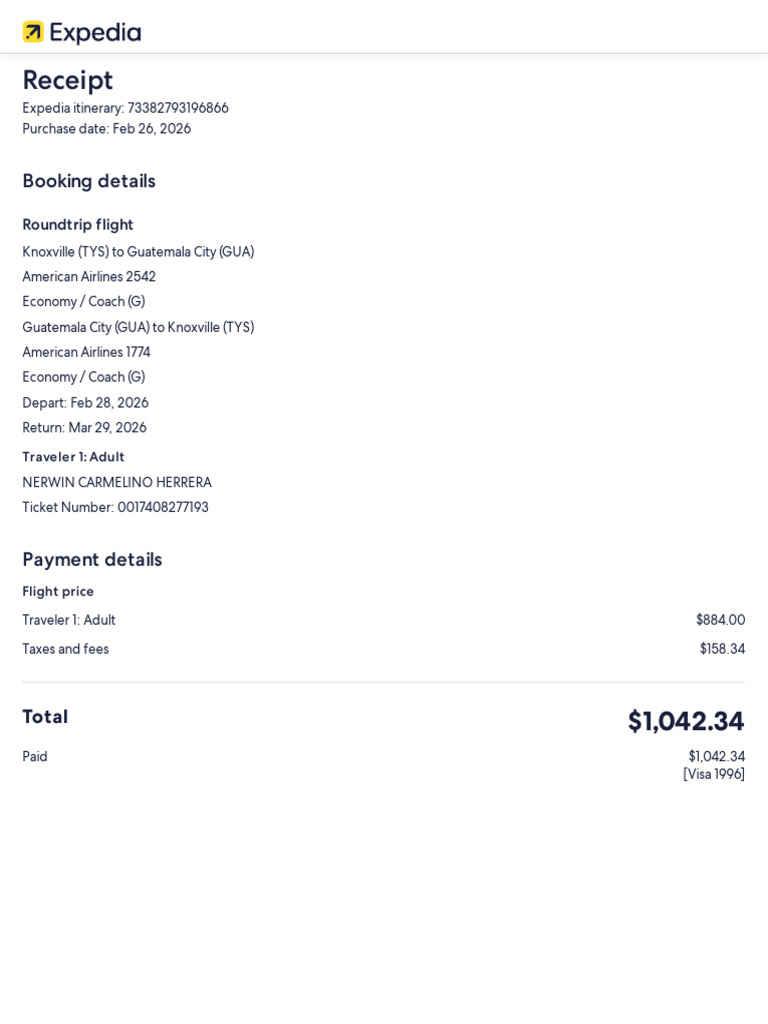 Trip Receipt | PDF