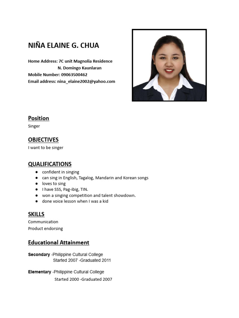 Singer Application | PDF