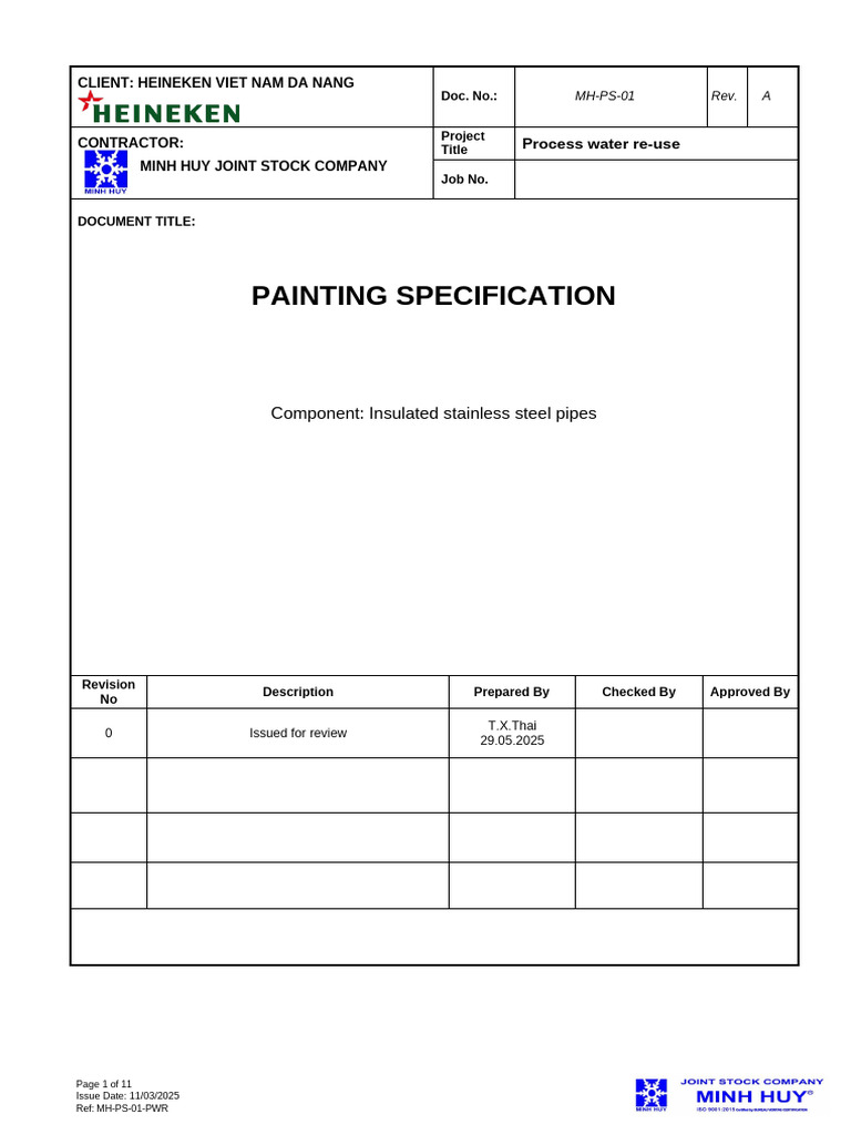 Painting Specification - Process Water Reuse | PDF | Paint | Materials