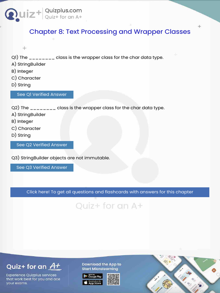 The Class Is The Wrapper Class For The Char Data Type | PDF | String ...