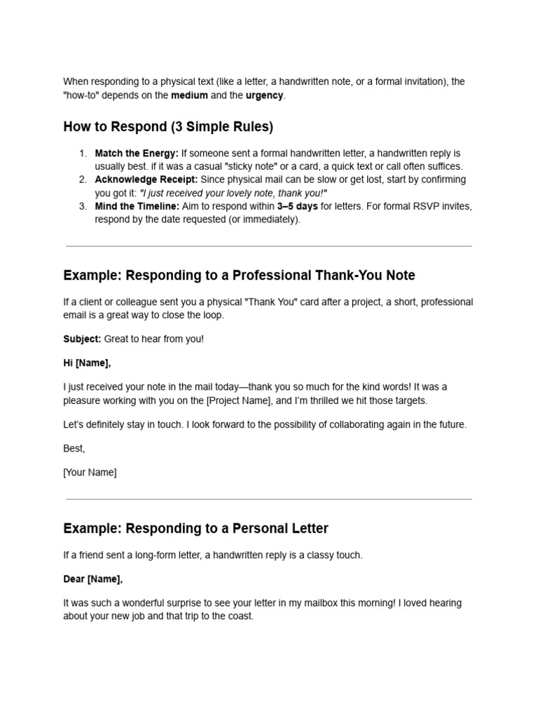 Respond To Physical Text | PDF