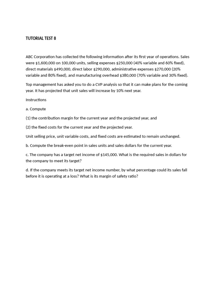 Tutorial Test 8 | PDF