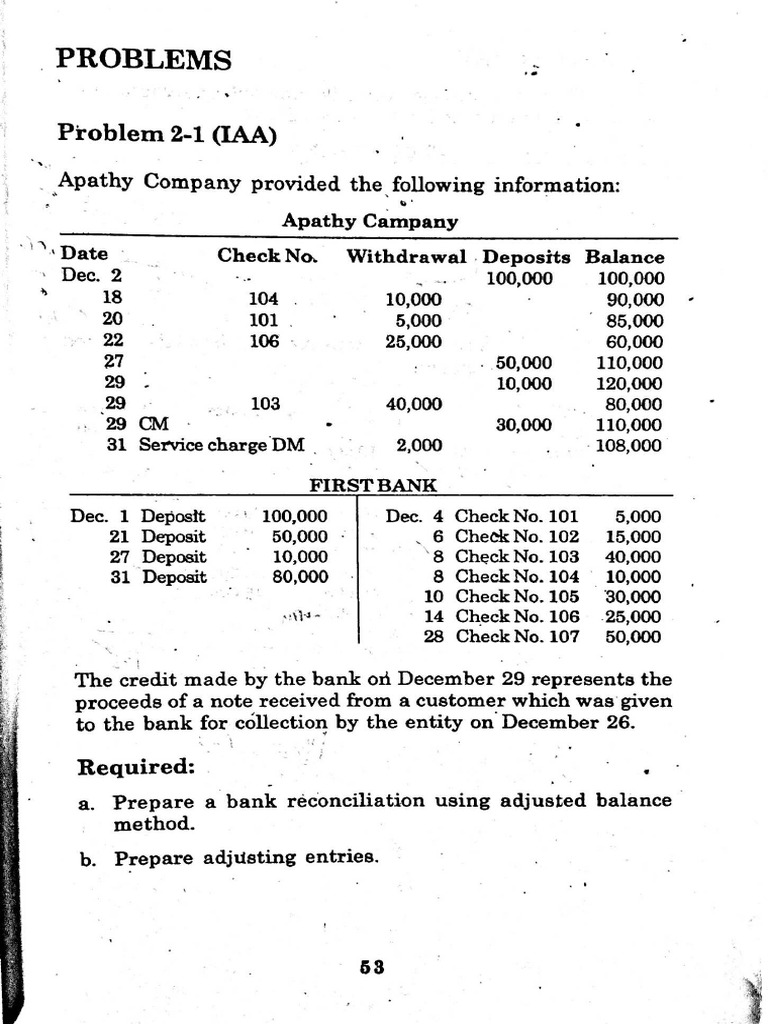 Chapter 2 Bank Recon Practice Set | PDF