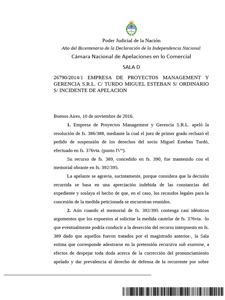 Empresa de Proyecto Managment y Gerencia SRL - Turdo | PDF