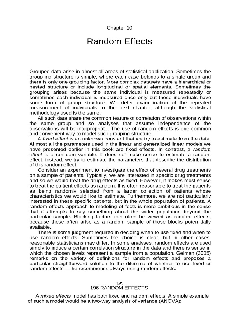 CH10 Random Effect | PDF