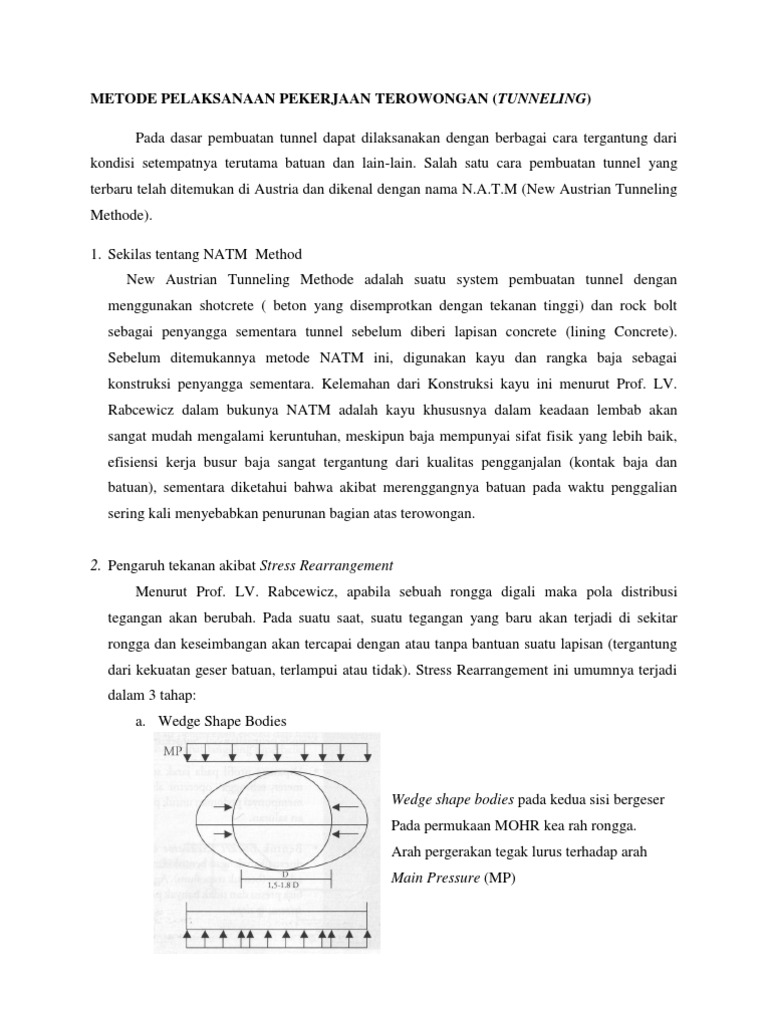 Metode Pelaksanaan Pekerjaan Terowongan (teknik Sipil)