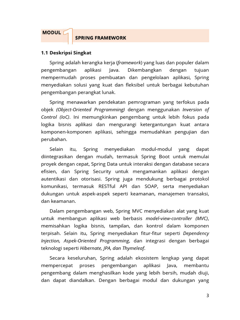 Modul 1 Spring Framework | PDF