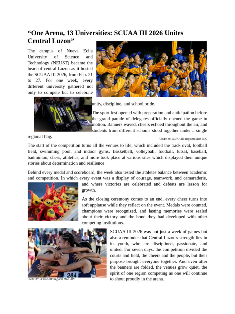 NEWS FEATURE (Sample) | PDF | Entertainment | Sports