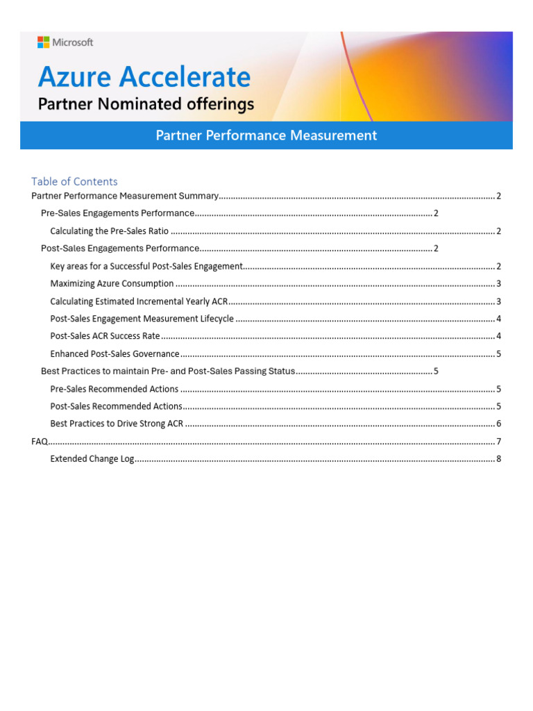 F26 Partner Performance Measurement - Azure Accelerate | PDF ...