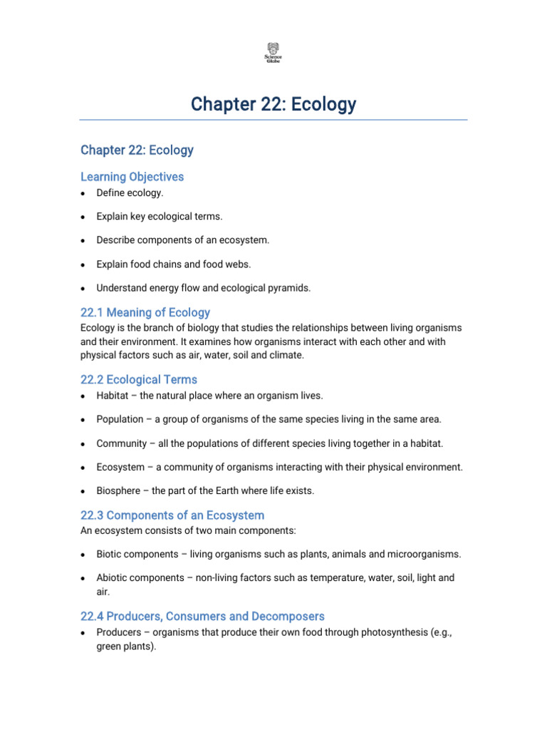 Simplified Biology Chapter 22 | PDF