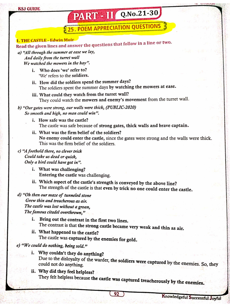 Unit 1-6 Poem Appreciation 12 STD | PDF