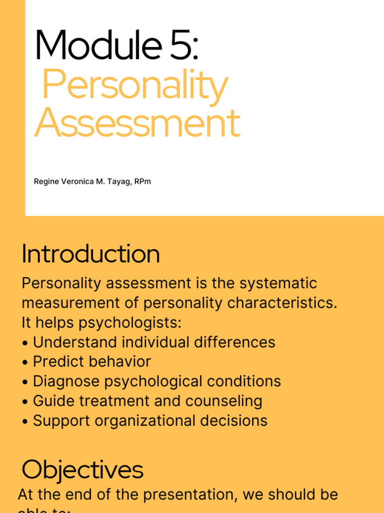 Personality Assessment | PDF