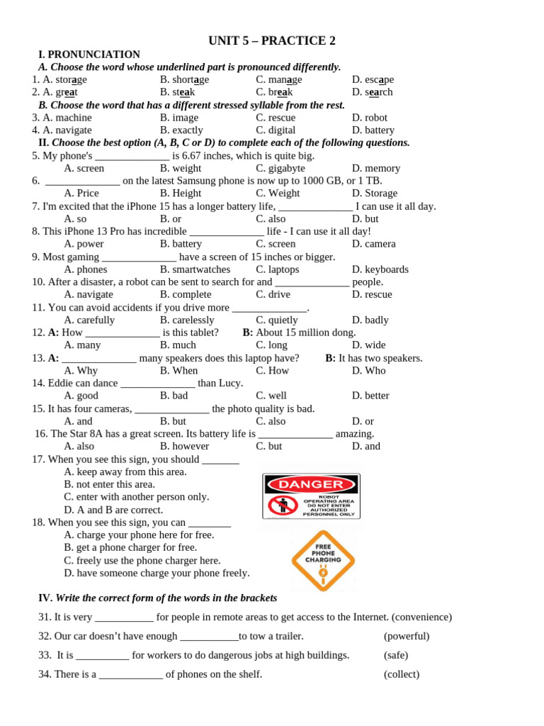 Unit 5 - Practice 2 | PDF