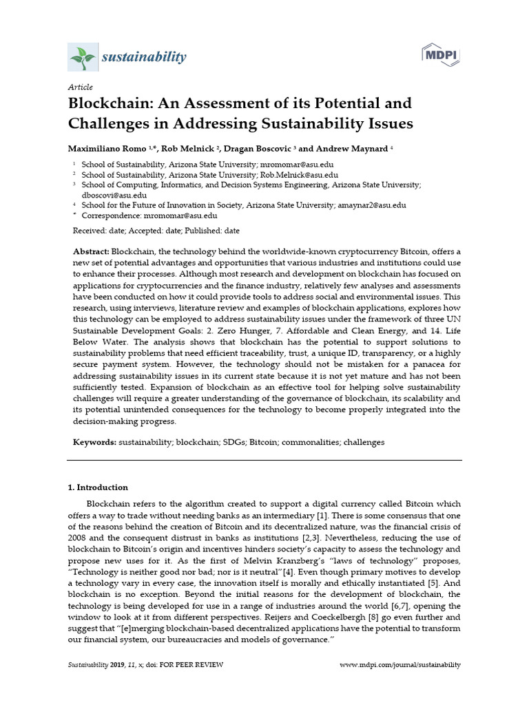 Blockchain Sustainability - Final Version | PDF | Sustainability ...