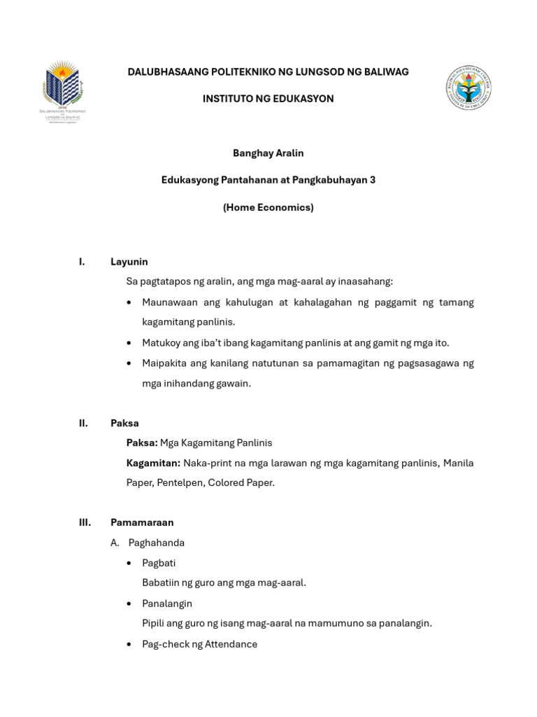 Epp Lesson Plan | PDF