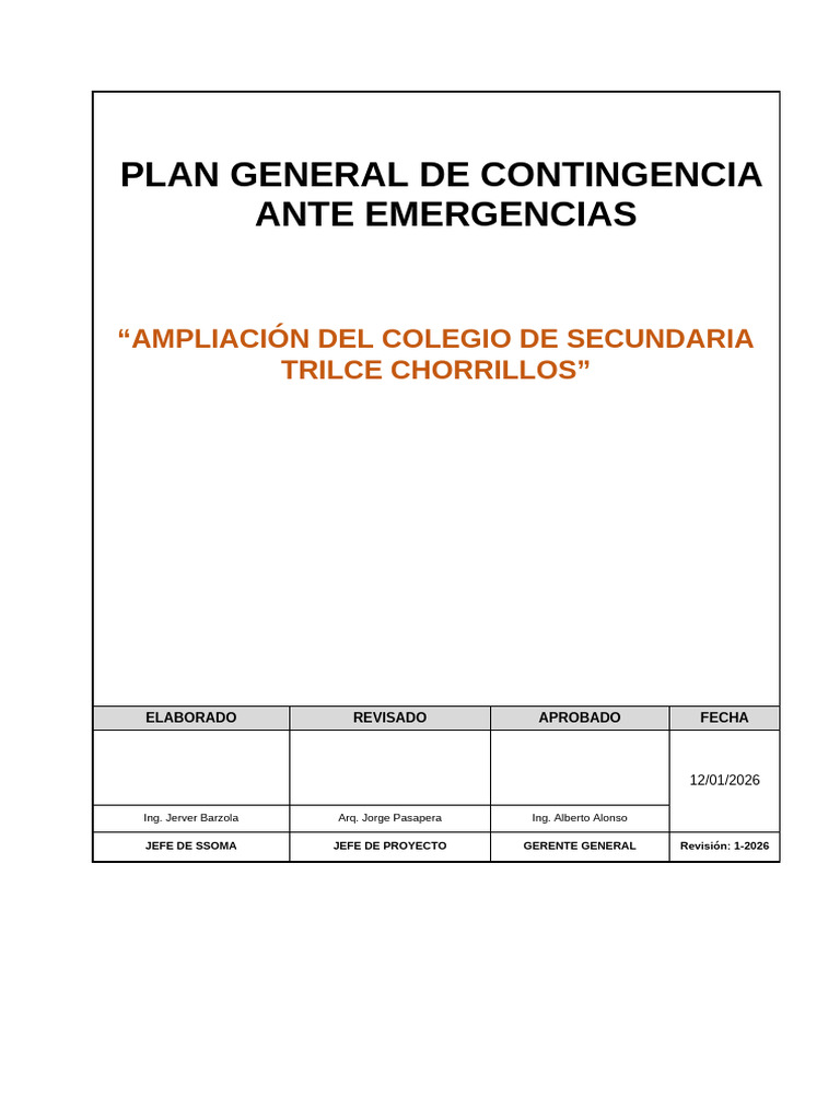 Plan de Contingencia Ante Emergencias | PDF