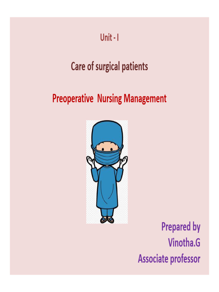 MSN I - 17!09!2020 Preoperative Nursing Managment | PDF