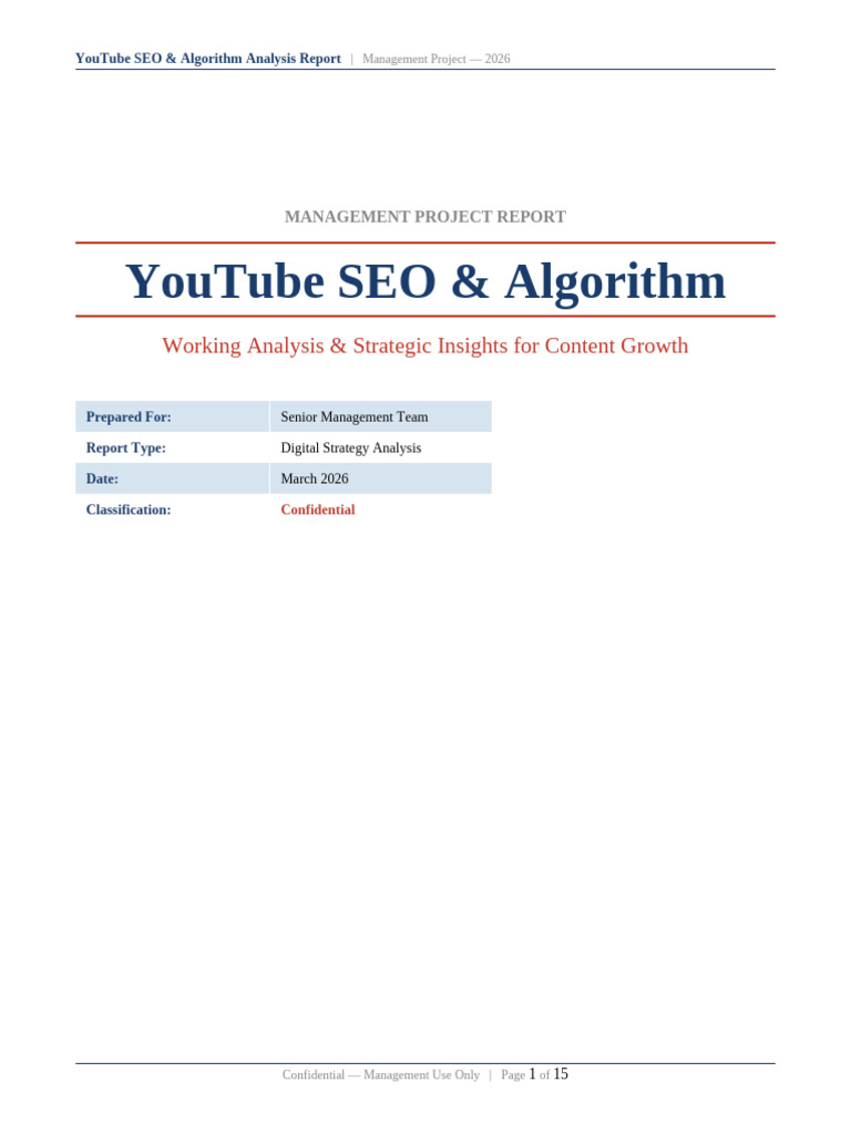 YouTube SEO Algorithm Report | PDF