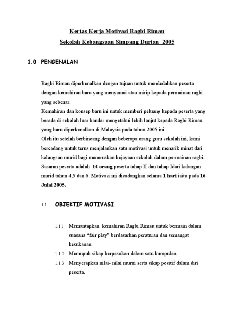 KCP Ragbi Rimau | PDF