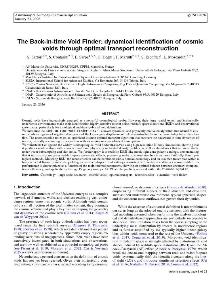 The Back-In-Time Void Finder: Dynamical Identification of Cosmic Voids ...