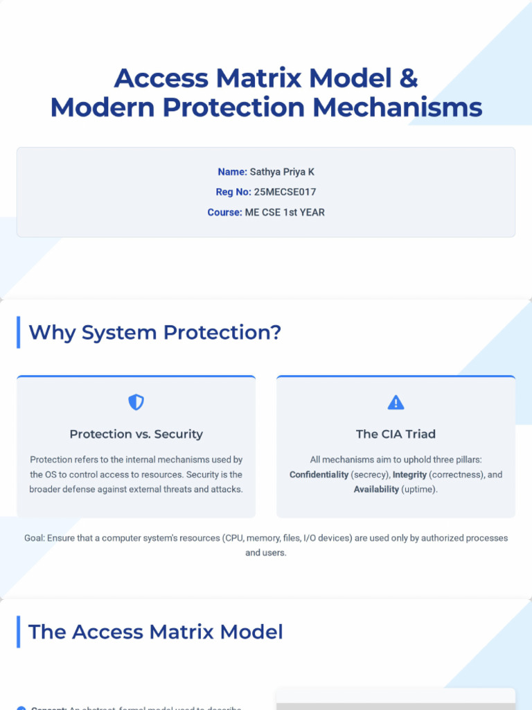 Access Matrix & Modern Protection | PDF