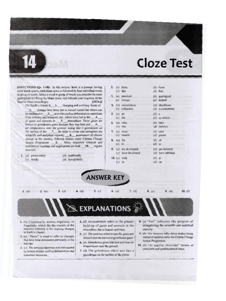 Cloze Test | PDF