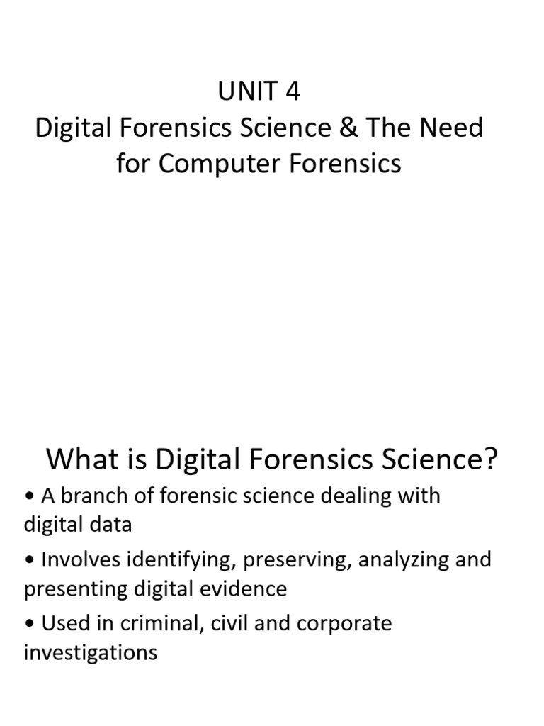 Unit4 Digital Forensics | PDF | Computer Forensics | Digital Forensics