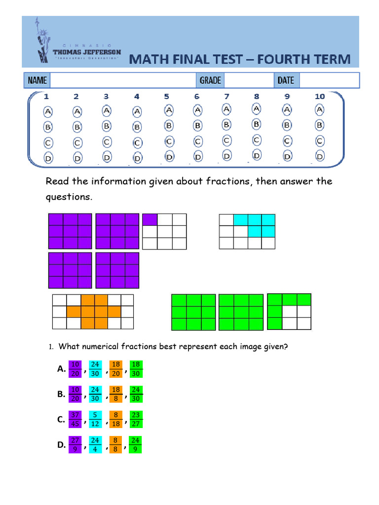 Math Final Test 4th Term 2024 - 301 | PDF