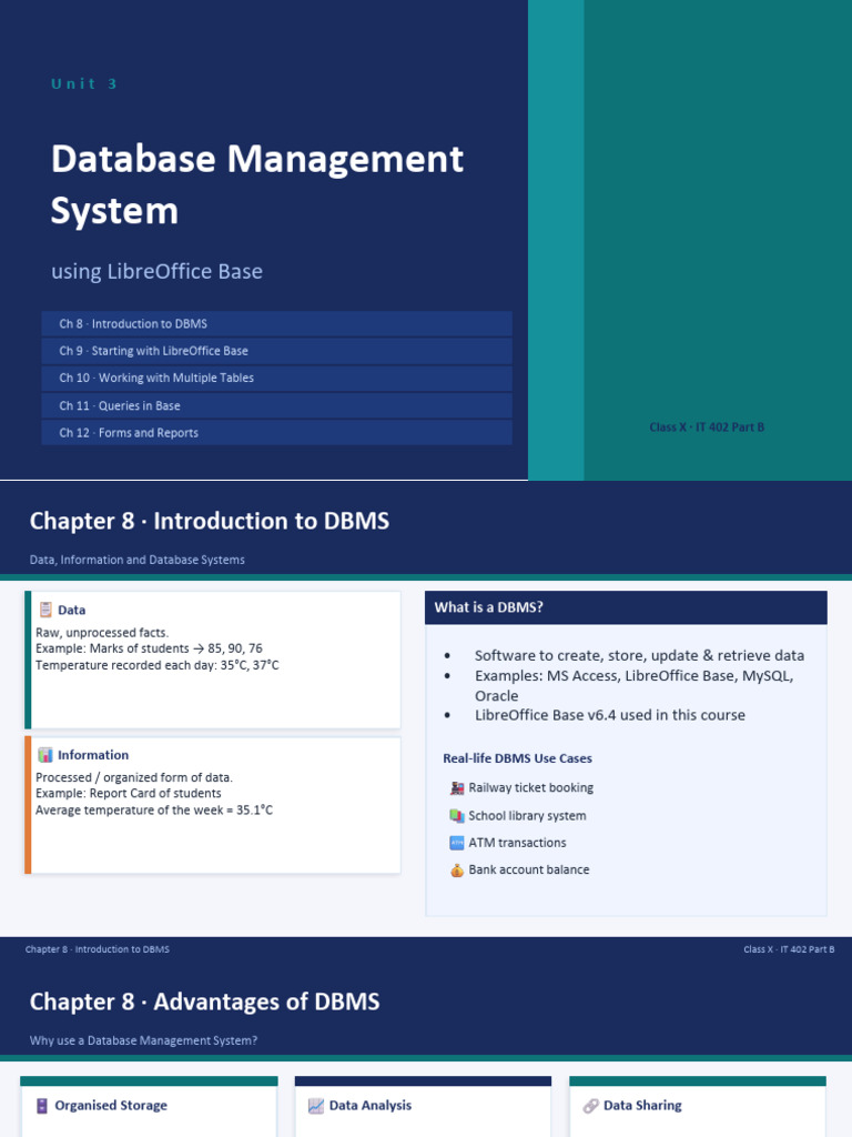 DBMS LibreOffice Base Unit3 | PDF | Databases | Data Management