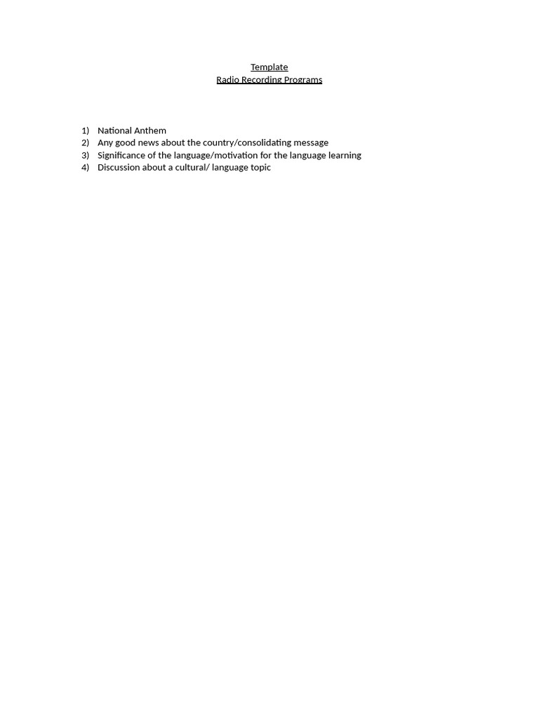 Radio Recording Template | PDF