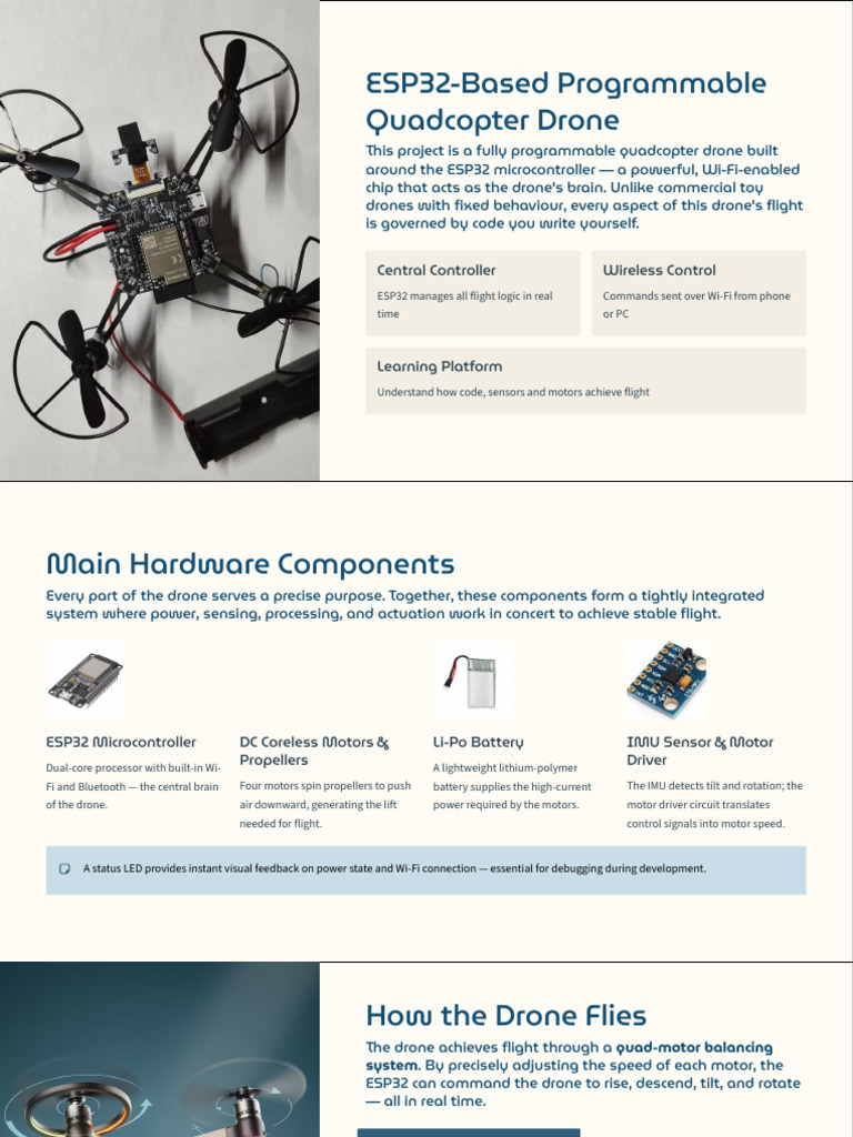 ESP32 Based Programmable Quadcopter Drone | PDF | Unmanned Aerial ...