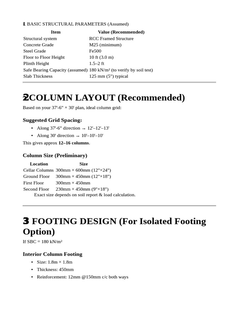 Summary of Structural Design | PDF