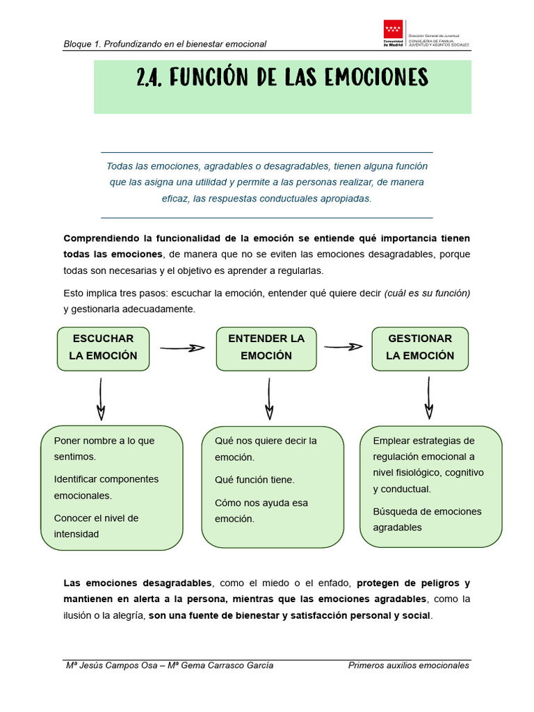 2.4. La Función de Las Emociones | PDF | Las emociones ...