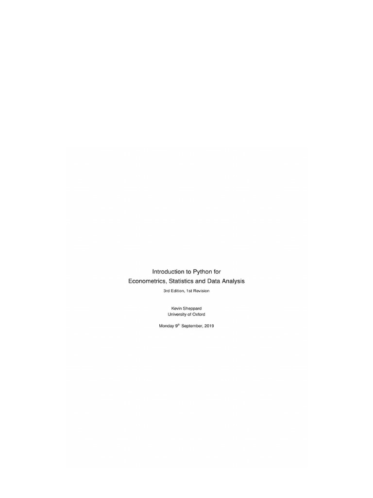 Introduction To Python For Econometrics, Statistics and Data Analysis ...