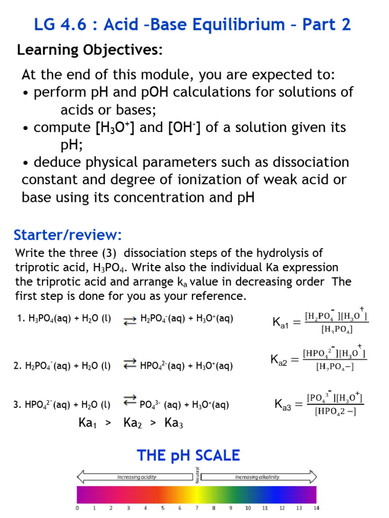 LG 4.6 Acid Base Equilibrium Part 2 | PDF